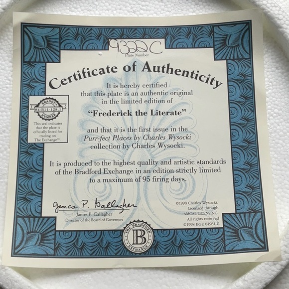 Frederick, The Literate Collector Plate - Picture 7 of 8